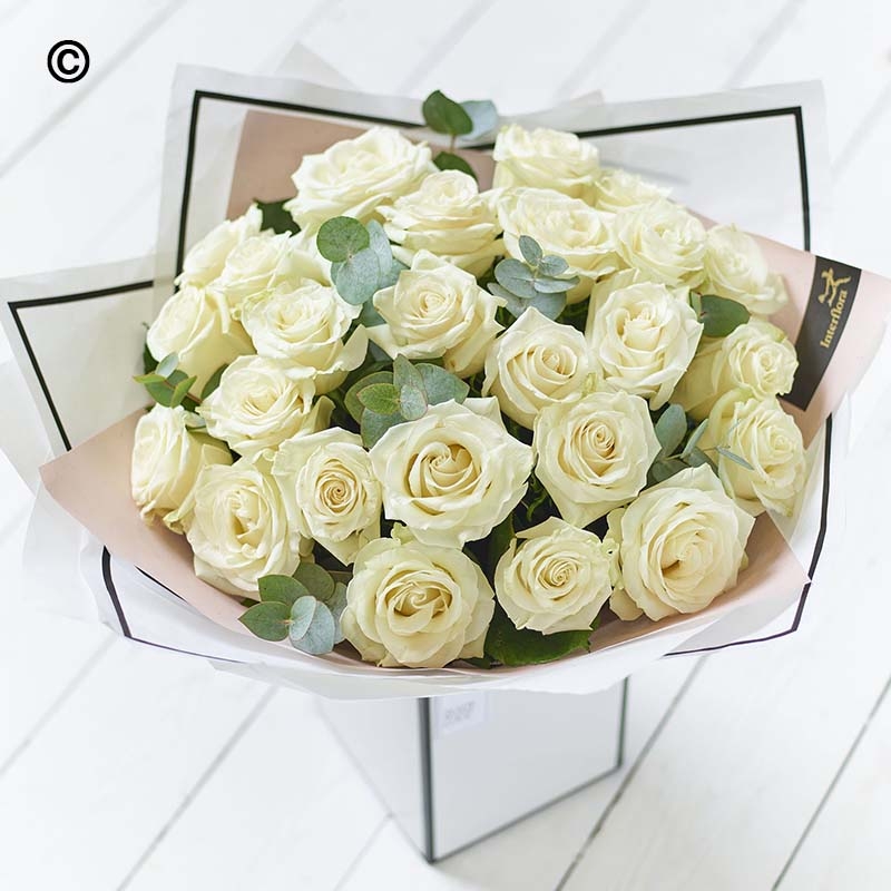 Beautifully Simple Luxury White Rose Bouquet